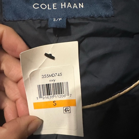 Small Cole Haan Navy Premium Down Coat - Picture 7 of 12